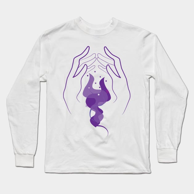 Purple Violet Flame Long Sleeve T-Shirt by emma17